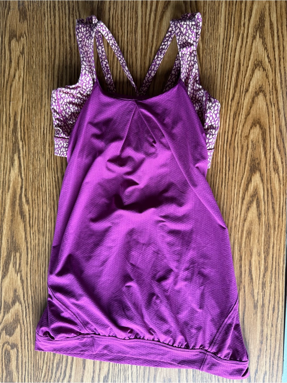 Lululemon Purple Active Tank with Patterned Straps